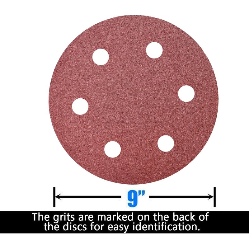 50 PCS 9 Inch 6 Hole 80 Grit Drywall Sanding