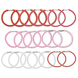 Zac's Alter Ego Set of 20 Assorted Design Assorted Red, Pink & White Mix Elastics/Ponios/Hair Ties