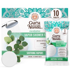 GuruNanda Eucalyptus Vapor Shower Tablets, Clean-Dissolving Aromatherapy Shower Steamers with Eucalyptus & Menthol, Promotes Relaxation, Ideal for Gifting, 10 Count