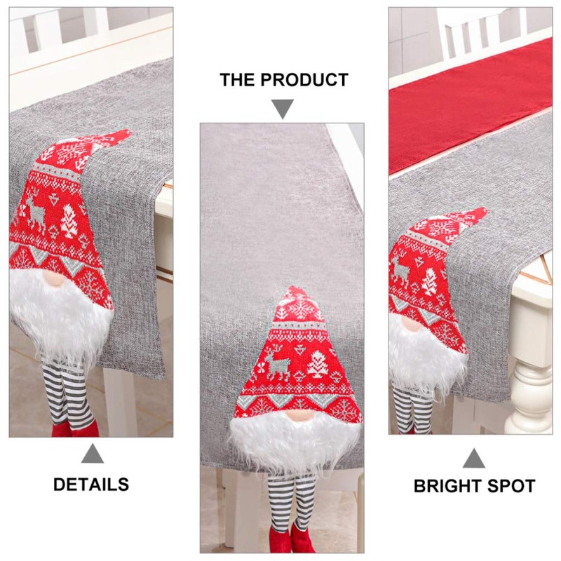 TOYANDONA Christmas Table Runner Santa Gnome Table Runner Christmas Table