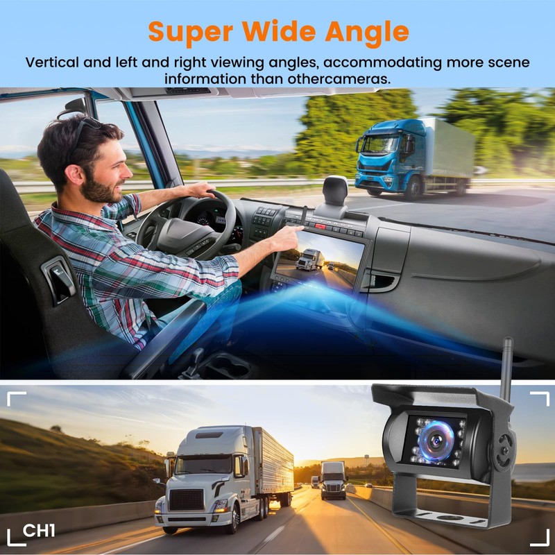 Hikity Wireless Car Rear View Camera 7 Inch Monitor Kit