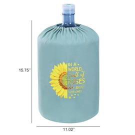 ZUYYON Water Dispenser Barrel Cover for 5 Gallon Water Bottle Stretchy Fabric Water Cooler Dust Cover Reusable 5 Gallon Water Dispenser Bucket Protective Cover (Sunflowers)