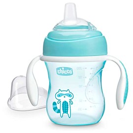 CHICCO, Vaso de Transición con Doble Vávula, 4m+, Color Azul