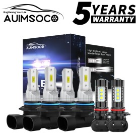 AUIMSOCO For Toyota Highlander 2004-2007 LED Headlight High Low Beam Fog Light Bulbs Kit