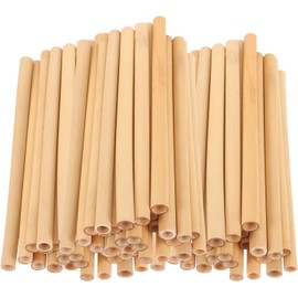 Disposable Reed Grass Drinking Straws (100 Pcs) - 100% Natural Biodegradable Strong Juice Bubble Tea Straw Hand Washable & Reusable 20cm - Suitable for Weddings Christmas Parties