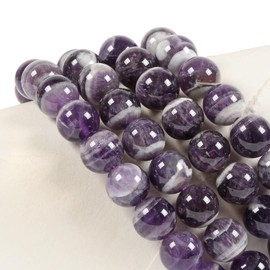 Natural African Amethyst Gemstone 10mm Round Beads Stretch Bracelet 7 Inch Unisex