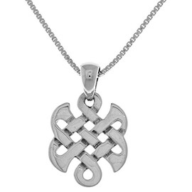 Jewelry Trends Celtic Outlander Love Knot Sterling Silver Pendant Necklace 18"