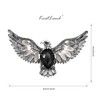 KristLand Animal Brooch Eagle, Hawk with Crystal Stone for Men,