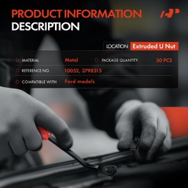 A-Premium 50PCS Metal Retainer Clip Fasteners Compatible with Ford Replaces 379831S