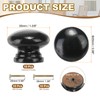 PATIKIL 1-3/8 Inch Round Black Wood Drawer Knobs, 10 Pcs