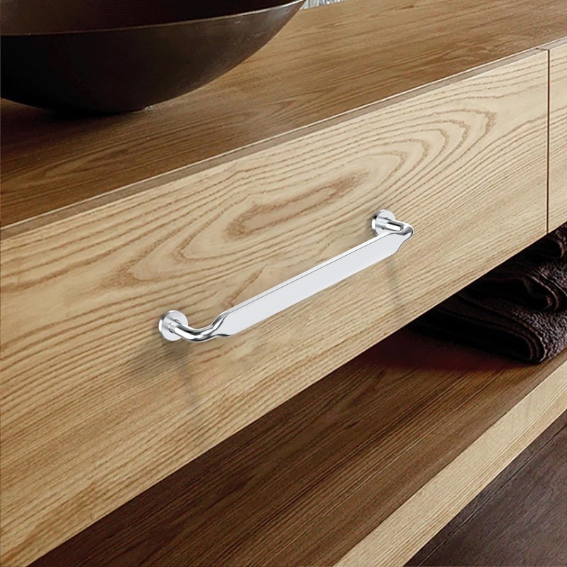 Asidrama 10 Pack 5 Inch(128mm) Polished Chrome Kitchen Cabinet Handles,