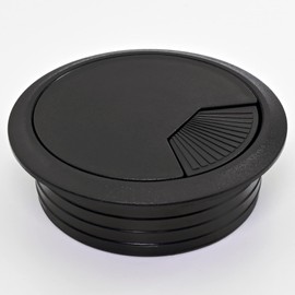 Mprofi MT® 5 x Cable Grommet Desk - Black Plastic Cable Grommet - Cable Pass 80 mm Round - Table, Desk Feedthrough - Cable Hole Cover Black KC/80/5
