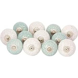 Art Of Creation Assorted Ceramic Door Knob Handmade Vintage Look Shabby Chic Door Knobs Interior Furniture Cabinet Cupboard Drawers Pulls Handles (Pack of 10)