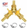 Hardwareeeer 3/4" Hose Barb Brass 3 Way Shut Off Valve