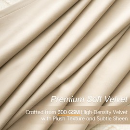 Topfinel 120 Inches Long Extra Long Cream Velvet Curtains for Living Room, Heavy Luxury Floor to Ceiling Pinched Pleated Boho Sound Absorbing Crushed Velve Drapes 2 Panels for Track System 10 FT