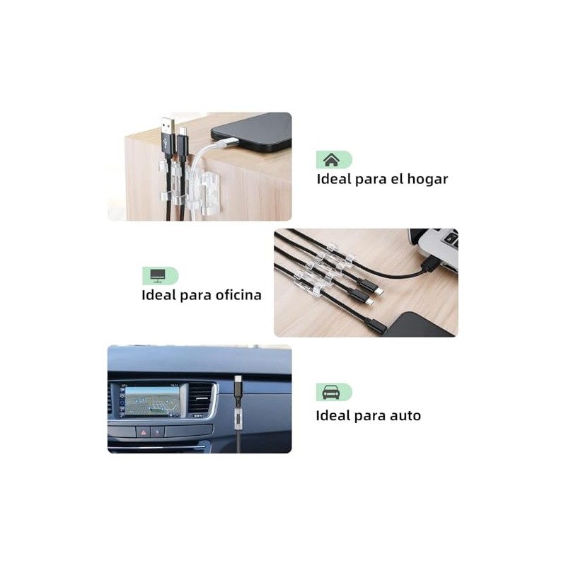 120 Piezas Organizador de Cables , Clips para Cables, Cable