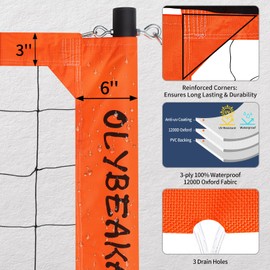 Outdoor Professional Volleyball Net Set System for Backyard Beach with 2" Adjustable Height Aluminum Poles, Upgraded Anti-sag Net, PU Volleyball, Boundary Line, Large Carry Bag