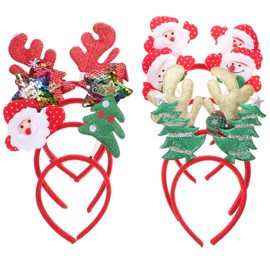 FOMIYES 8pcs Christmas Headbands for Boys and Girls Adorable Holiday Hair Accessories Featuring Santa Snowman and for Parties and Festive Celebrations