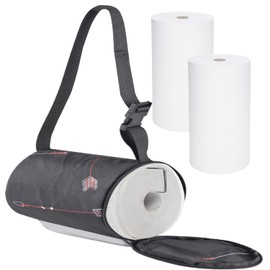 YUJHON Hanging Camping Toilet Paper Holder Kitchen Waterproof Paper Towel Holder Organizer Bathroom Toilet Paper Protector from Cats Outdoor Travel Portable Roll Paper Storage Bag(Long Black Pattern)