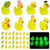 32Pcs Resin Mini Ducks with Hats and Tie 8 Designs