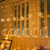 LED Ramadan Star Moon Light,Curtain String Light,115 LED Hanging Window