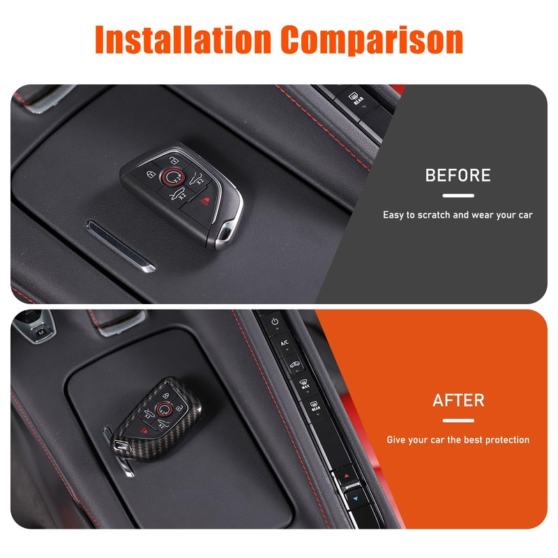 Suetlcoity Key Fob Shell Cover Compatible with Corvette C8 2020-2024
