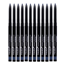 Beauty Spot (12pcs) Nabi Retractable Waterproof Eyeliner Pencil - Long Lasting Fade Resistant Formula - Quick Makeup Remover (Navy Blue)