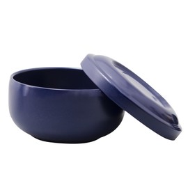 Yinhing Stainless Steel Shaving Bowl with Lid,Blue Shaving Mug for Shave Cream and Soap Blistering,Unbreakable Shaving Cup for Wet Shaving