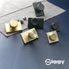 STARPY Gold Door Knobs Interior with Lock, Satin Brass Exterior