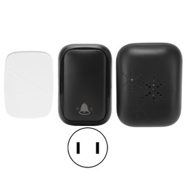 Wireless Music Doorbell Battery Free Self Generating Long Control Distance Black AC