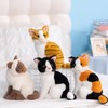 unsnurnoch 10" Realistic Siamese Cat Plush Toy, Soft Stuffed Siamese