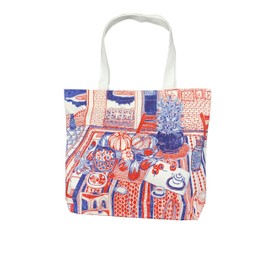 Canvas Tote Bag Reusable Vegan Unisex Grocery Fashion Bag (Afternoon Tea)