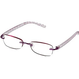 Foster Grant Magnivision Daniella Purple Oval Reaing Glasses with Free CASE +2.00