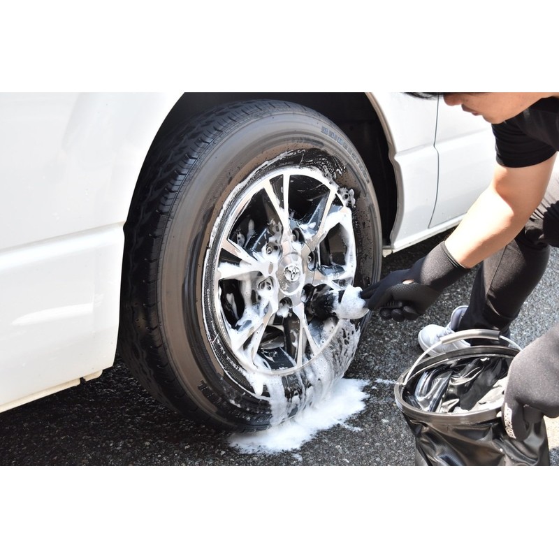 TARO WORKS Car Wash Brush, Sheepskin, model: ホイールブラシ, black