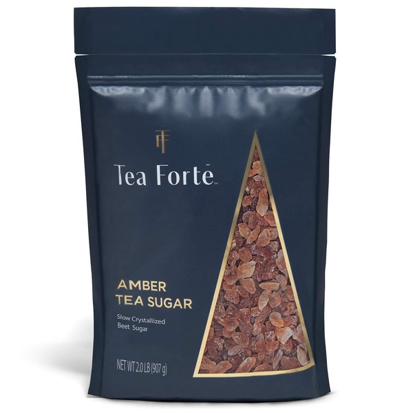 Tea Forte Beet Sugar for Tea and Coffee, Amber Rock Sugar, 2 Pound Bag