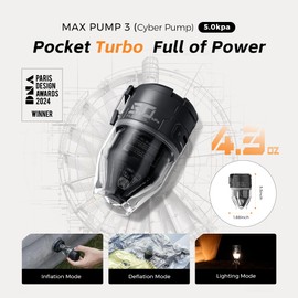 FLEXTAILGEAR Air Pumps for Inflatables Max Pump 3, 5Kpa Portable Air Pump, 500L/min Air Mattress Pump with Camping Light, Electric Pump for Inflatable Pillows Swim Rings Air Mattresses Air Bed Boats