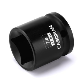 CASOMAN 1/2-Inch Drive 7/8-Inch Square Impact Socket, 4-Point, SAE, CR-MO