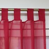 ESLIR Curtains with Tabs Window Curtain Transparent Tab-Top Voile Red
