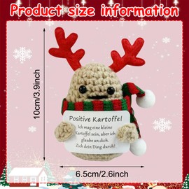 ARONRAVE Christmas Positive Potato Mini Plush Figures Funny Potato Doll Positive Potato German for Best Friend Motivational Gifts