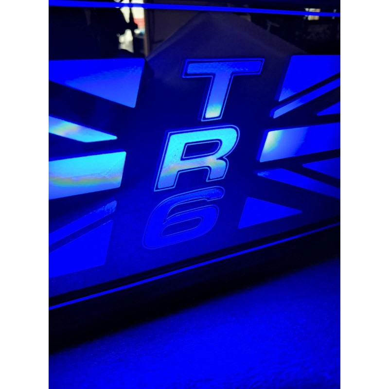 TRIUMPH TR6 Logo Mirrored Full Color LED Lighted Sign With