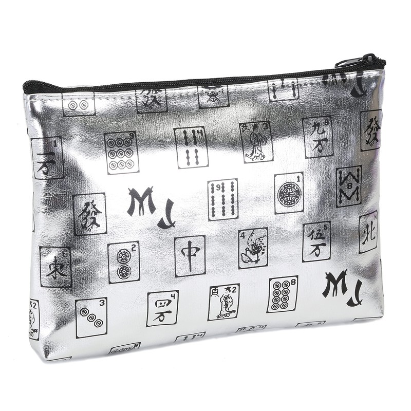 Mah Jongg Direct Silver Pattern 3-Zipper Purse, Holds 2024 Card,