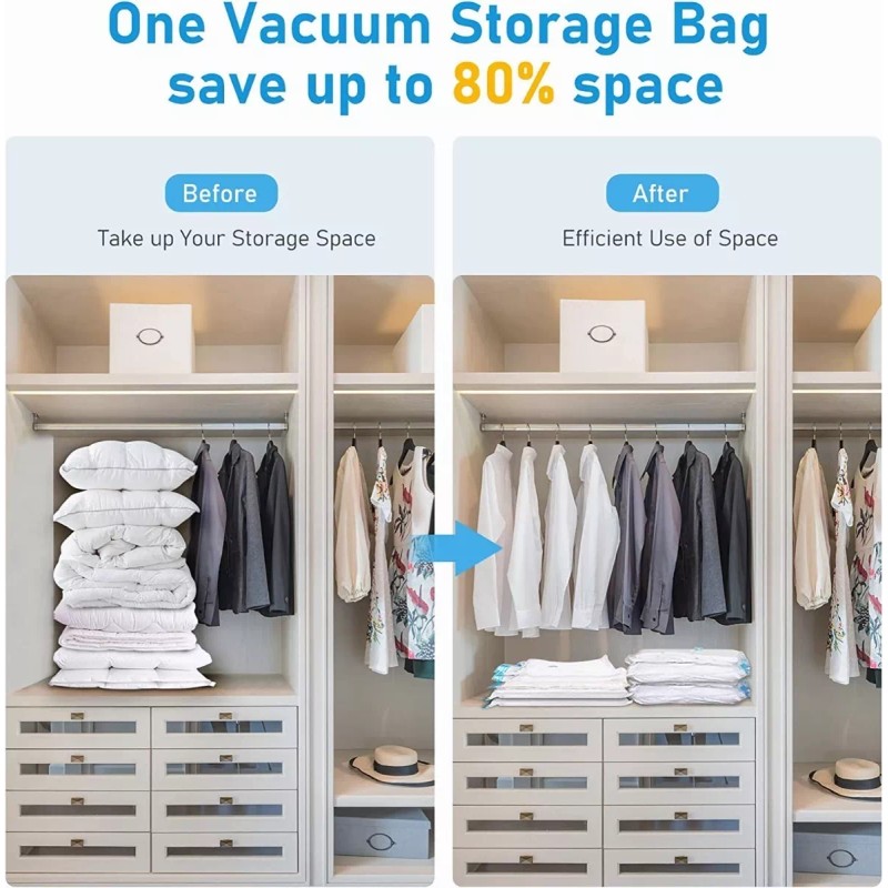 Baixi Bolsas De Almacenamiento Al Vacio Para Cobija 40x60cm 8pcs