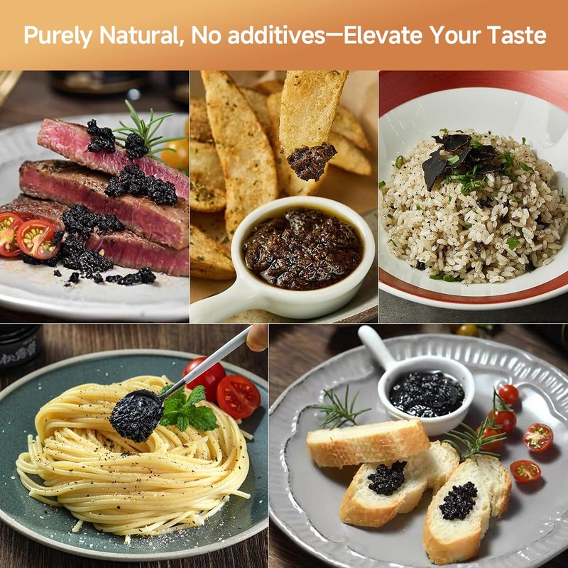 Premium Black Truffle Sauce, Black Truffle Content>39% (2.82oz/80g) Without Flavoring,