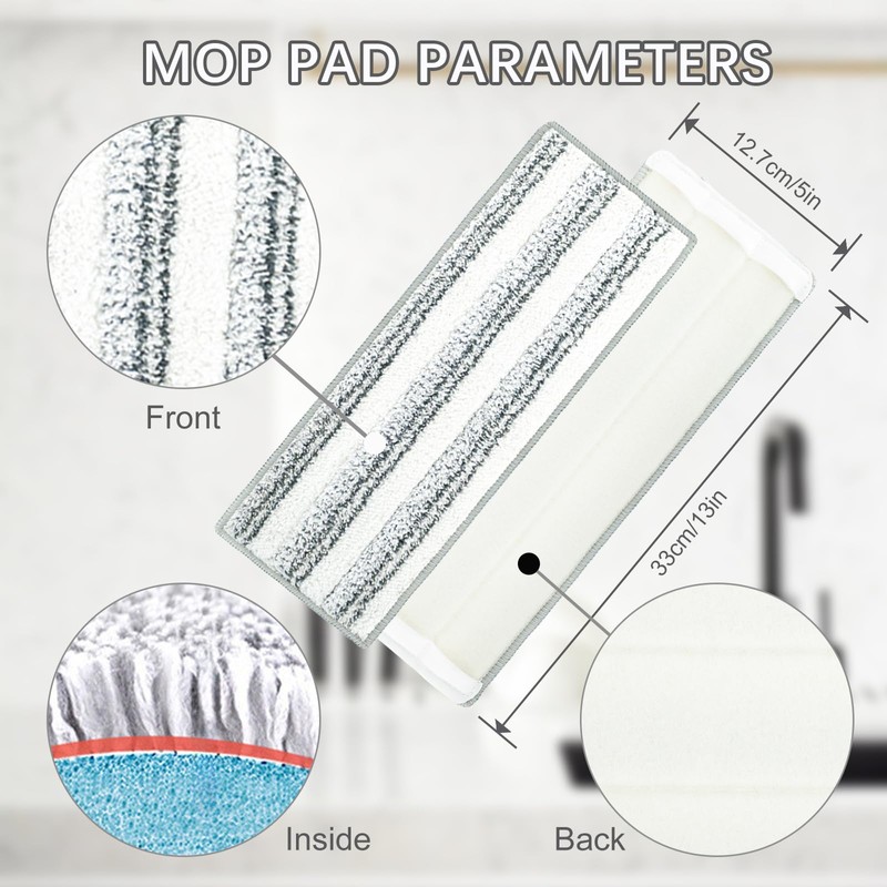 12Pack Microfiber Flat Mop Pads Compatible with JOYMOOP, Libman, Oshang