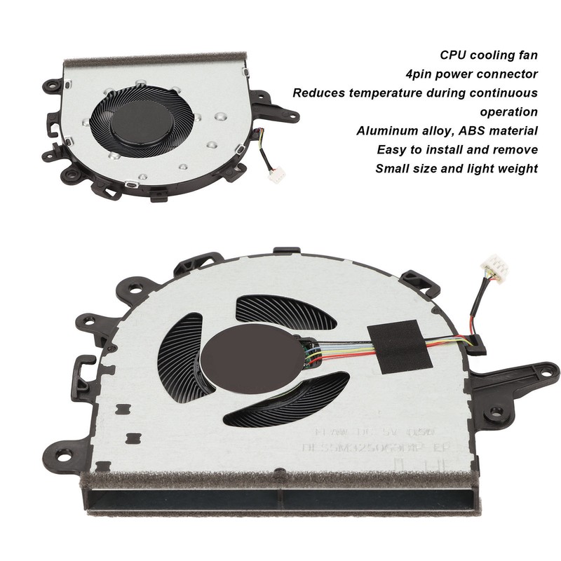 CPU Fan 4 Pin Connector DC 5V 0.5A Laptop Cooling
