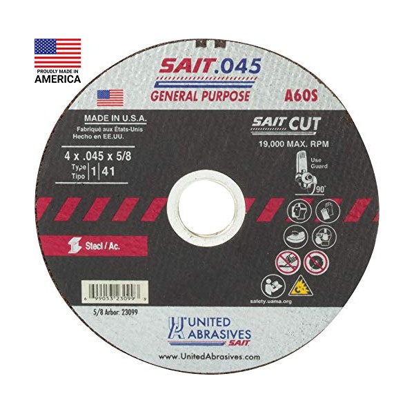 United Abrasives-SAIT 23099 A60S General Purpose Cut-Off Wheels (Type 1/Type
