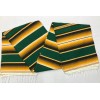 FALSA Mexican Blanket Hand Woven RASTA Serape Throw Yoga green/yellow/brown