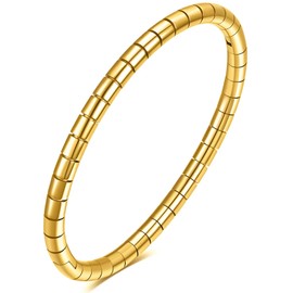 Tidefire Stainless Steel Bamboo Design Bracelet Titanium Steel Bangle (Gold)