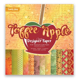 Toffee Apple - Clarity Designer Paper 8" x 8": Decorative Craft Paper Pad, Designer Speciality Paper for Scrapbooking, Card Making, Printmaking,150 GSM