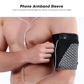 Brazalete, Soporte para Banda de Brazo para Correr para Deportes Teléfono Celular Brazalete Funda Correa para Correr Funda para Brazo Funda Negra para Caminar Senderismo Trotar Viajes(M)